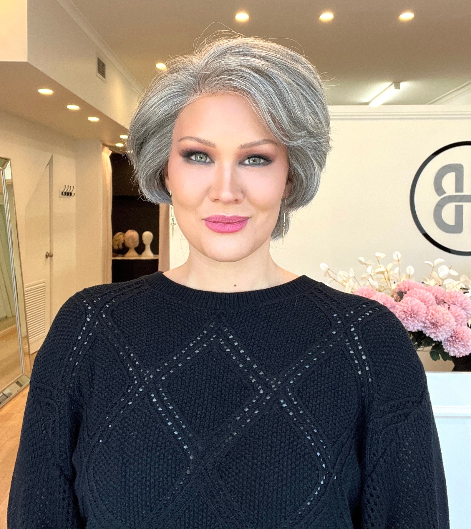 Pixie - Luxury European Hair Wig - Ultra Light Density - 70% GREY