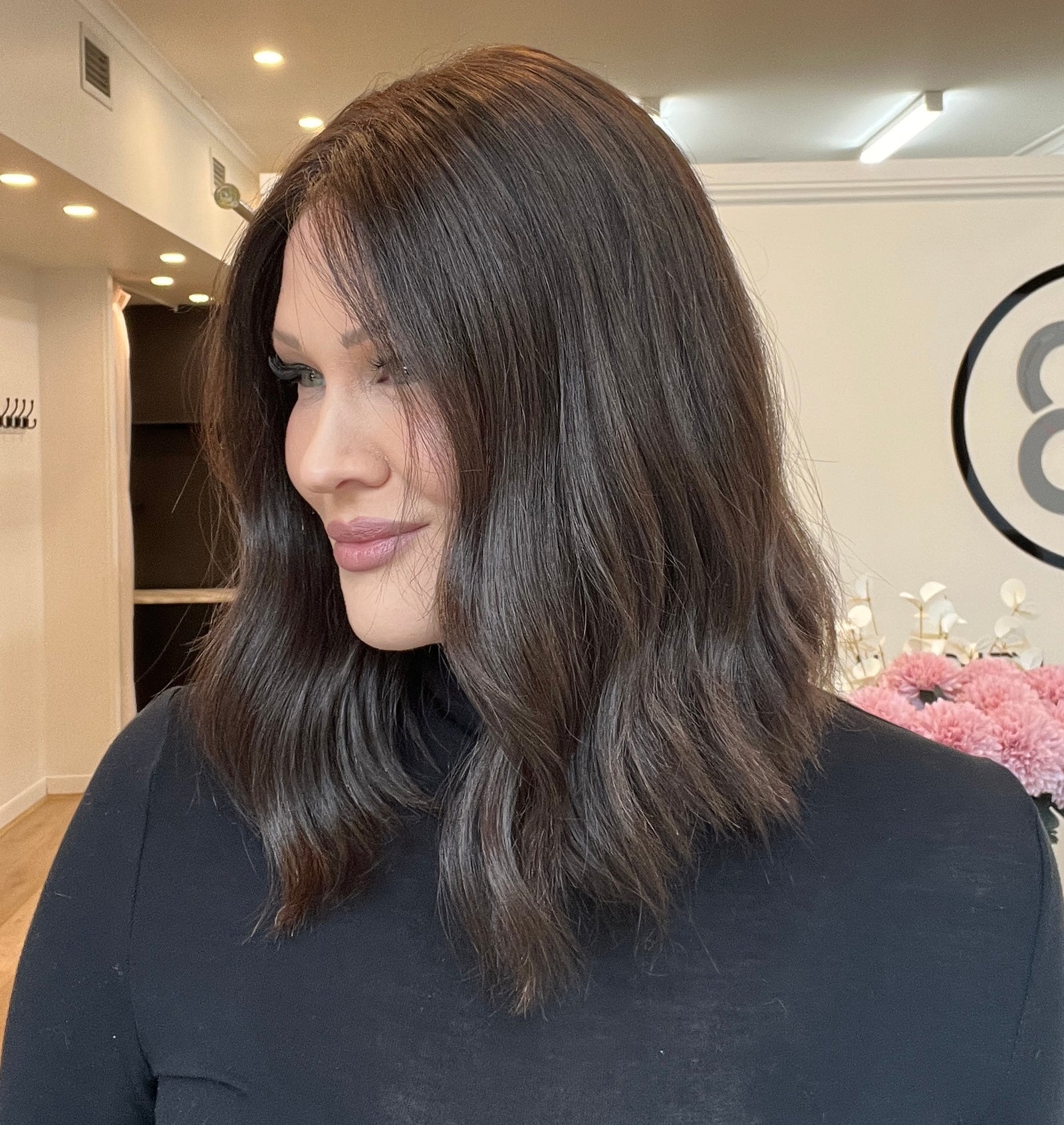 16" Platinum Lace Collection Wig - Luxury EUROPEAN Human Hair - Dark Brown #4