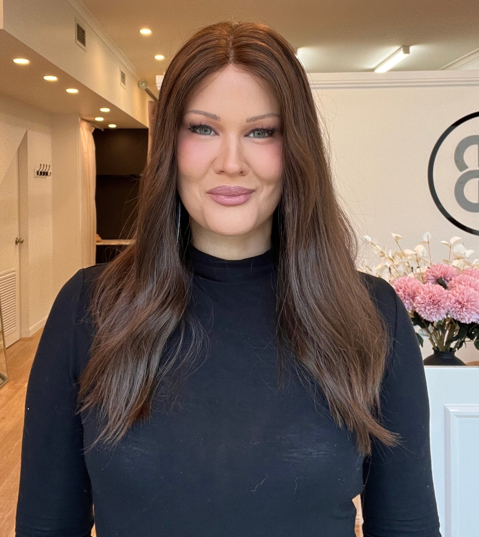 20" Platinum Lace Collection Wig - Luxury EUROPEAN Human Hair - Medium Brown #6