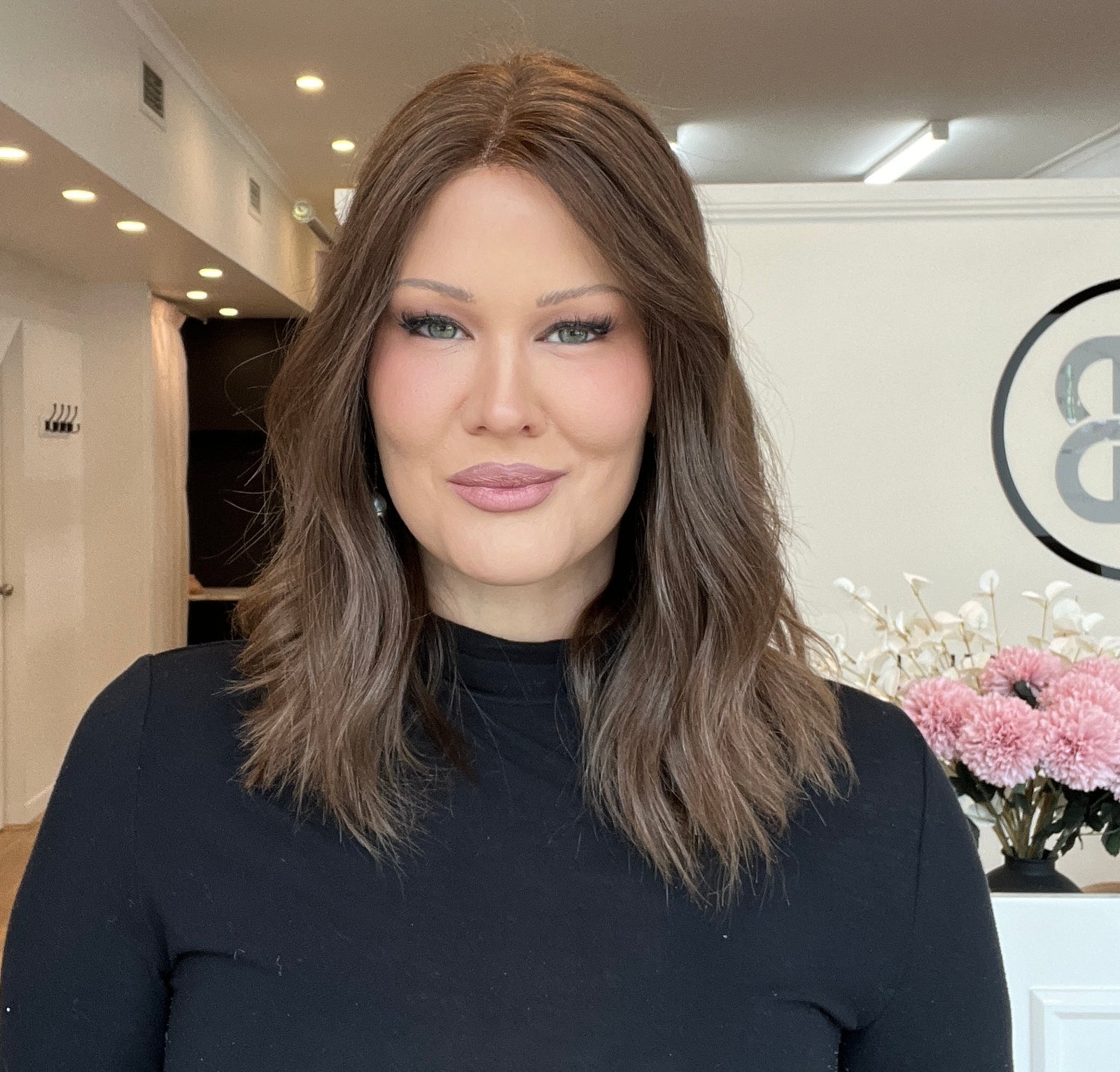 16" Platinum Lace Collection Wig - Luxury EUROPEAN Human Hair - Light Brown #8