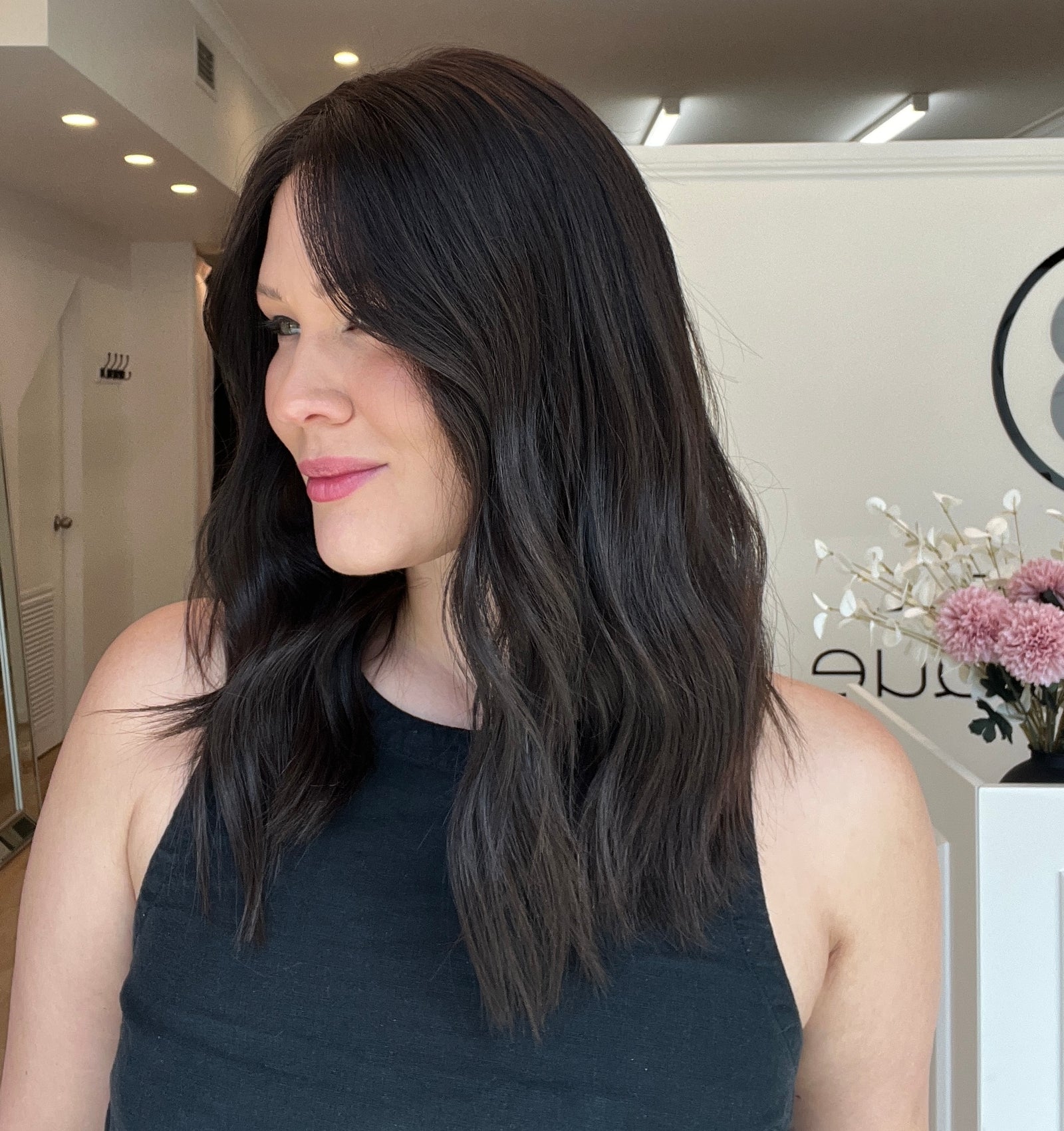 18" Platinum Lace Collection Wig - Luxury EUROPEAN Human Hair -Soft Black #2