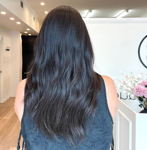 22" Premium Remy Human Hair Wig - Light Density - Soft Black