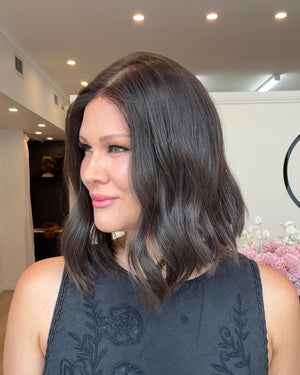 12" Luxury European Human Hair Wig - Ultra Light Density - Colour #4 (Dark Brown)