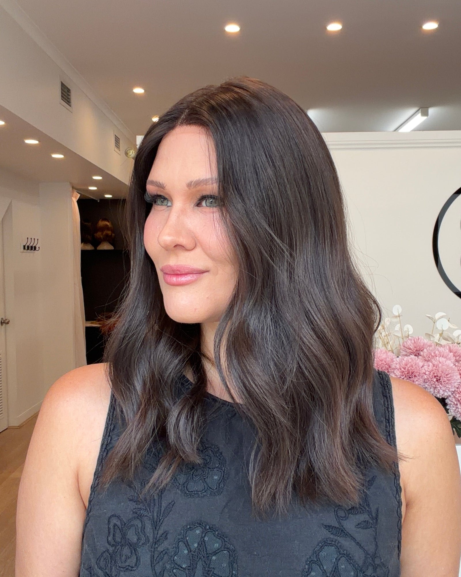 18" Luxury European Human Hair Wig - Ultra Light Density - Colour #4 (Dark Brown)