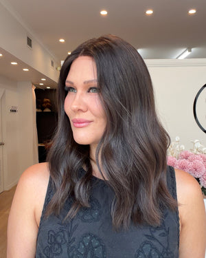 18" Luxury European Human Hair Wig - Ultra Light Density - Colour #4 (Dark Brown)