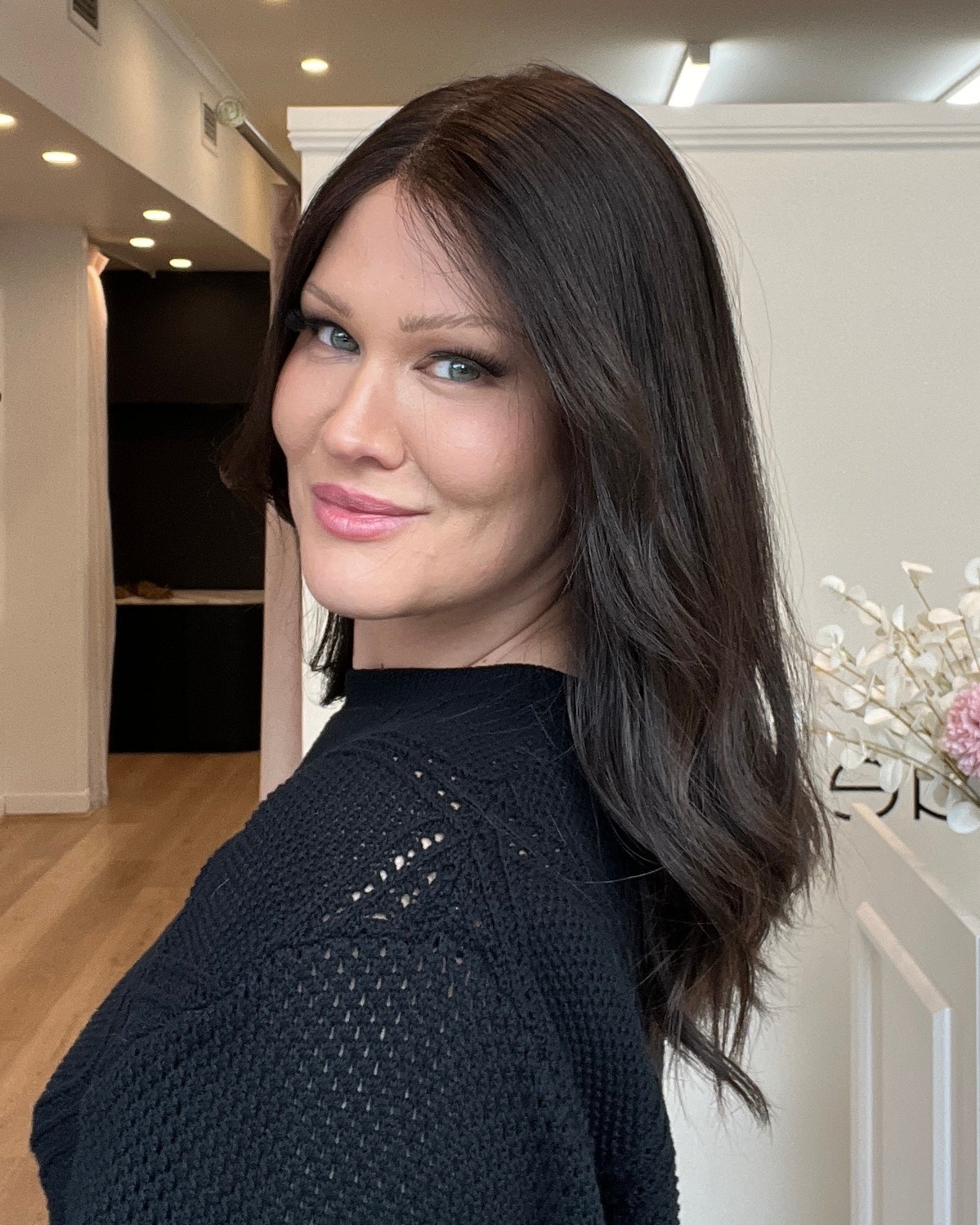 18" Premium Remy Human Hair Wig - Ultra Light Density - Soft Black