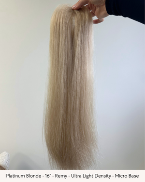 16" Premium Remy Human Hair - MICRO Topper - Pick your colour