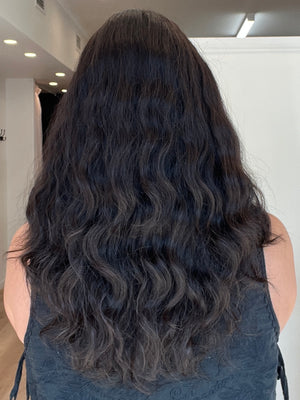 22" Premium Remy Human Hair Wig - Naturally Wavy - Soft Black