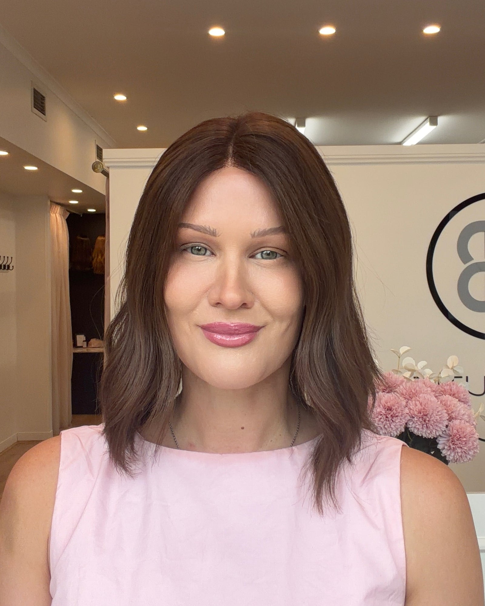 NEW! 12" Platinum Lace Collection - Remy Human Hair Wig - CHESTNUT