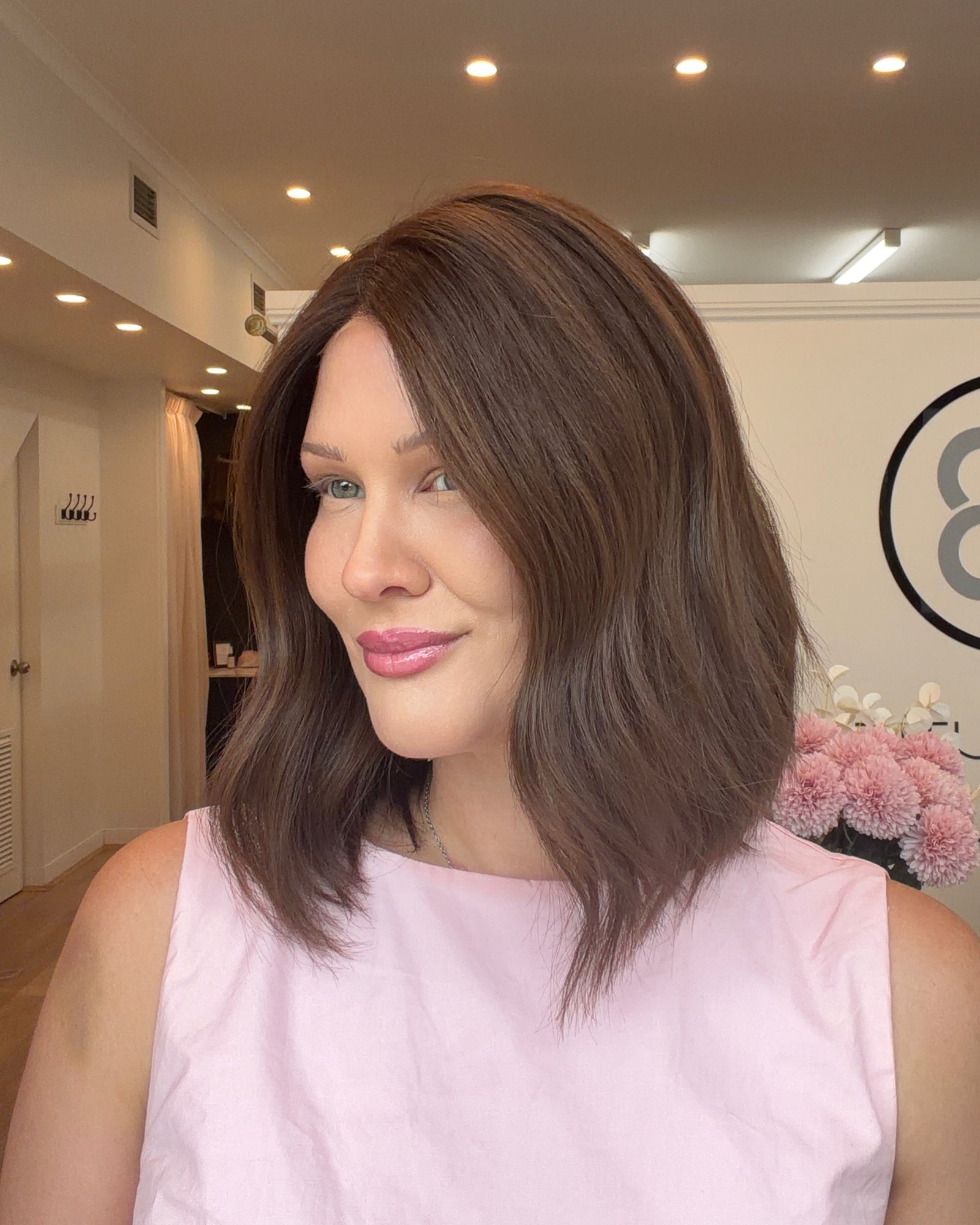 NEW! 12" Platinum Lace Collection - Remy Human Hair Wig - CHESTNUT