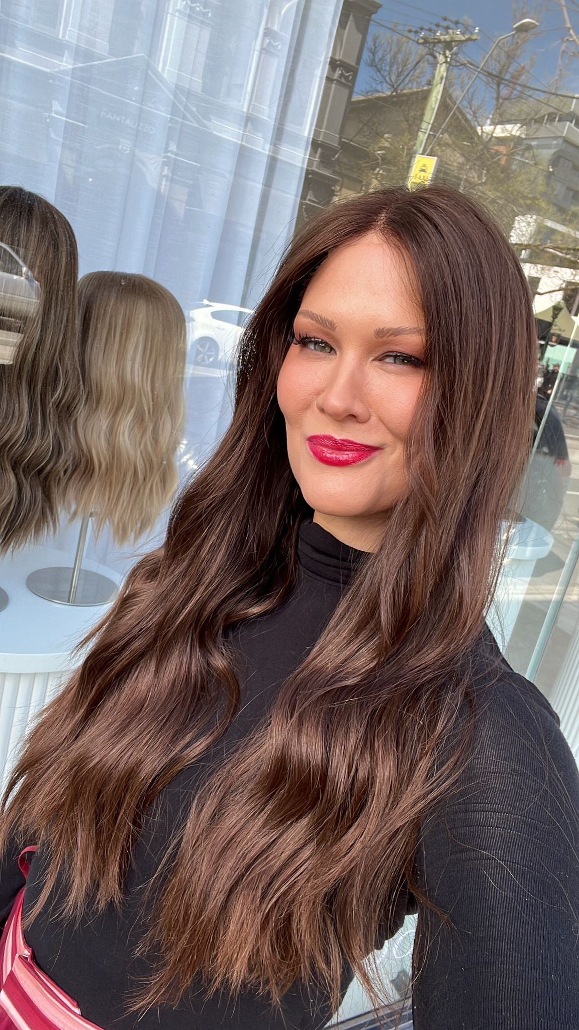 25" Platinum Lace Collection Wig - Luxury EUROPEAN Human Hair - Medium Brown #6