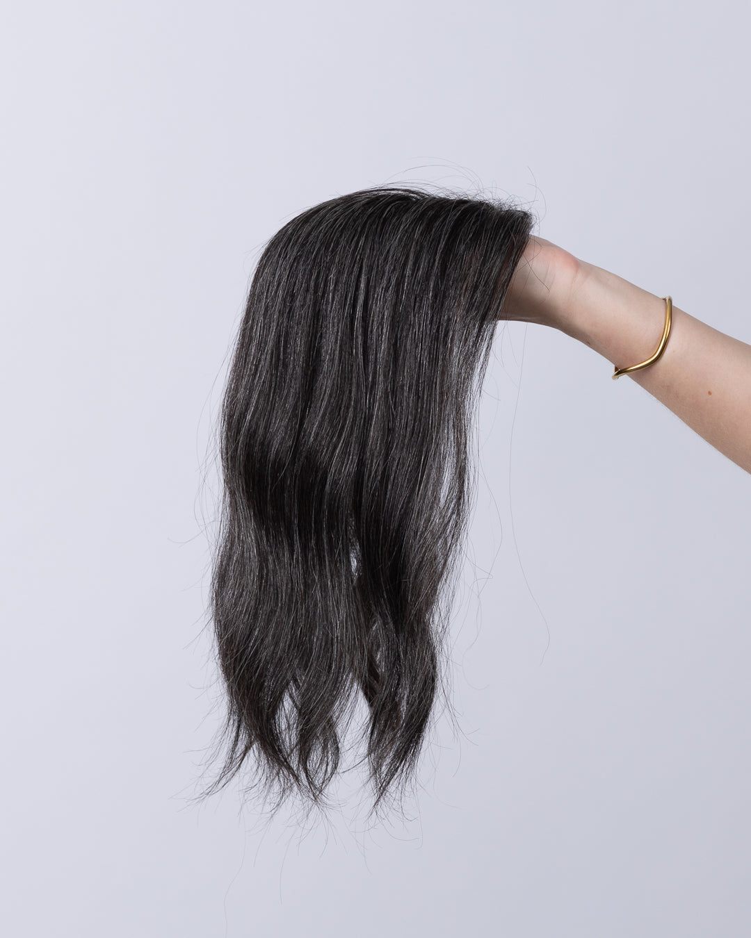 14" Micro Natural Grey European Hair Topper - #1B30