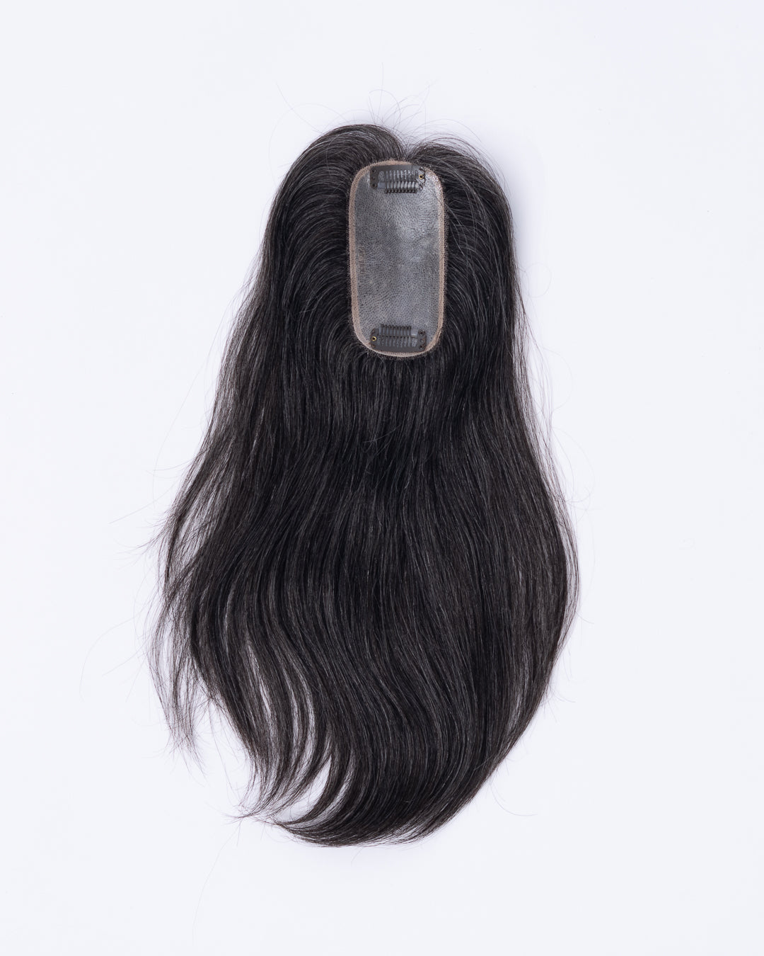 14" Micro Natural Grey European Hair Topper - #1B30