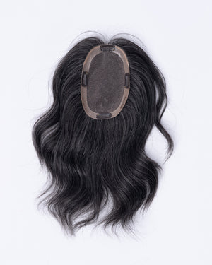 14" MINI Natural Grey European Hair Topper - #1B30
