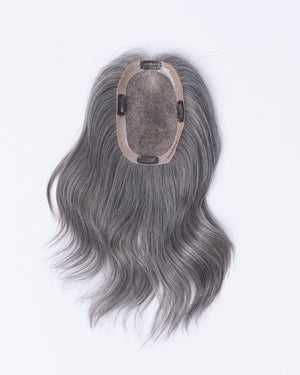 14" MINI Natural Grey European Hair Topper - #1B70