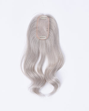 14" Micro Natural Grey European Hair Topper - #1B90