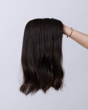 14" MINI European Human Hair Topper - #4 (Dark Brown)