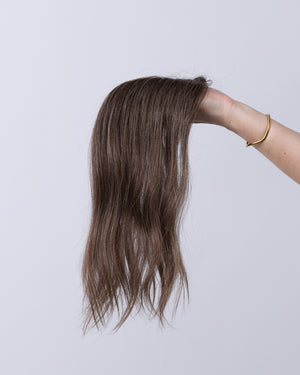 14" Micro Natural Grey European Hair Topper - #630