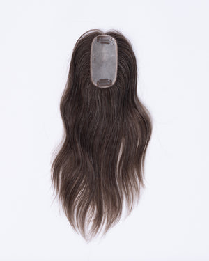 14" Micro Natural Grey European Hair Topper - #630