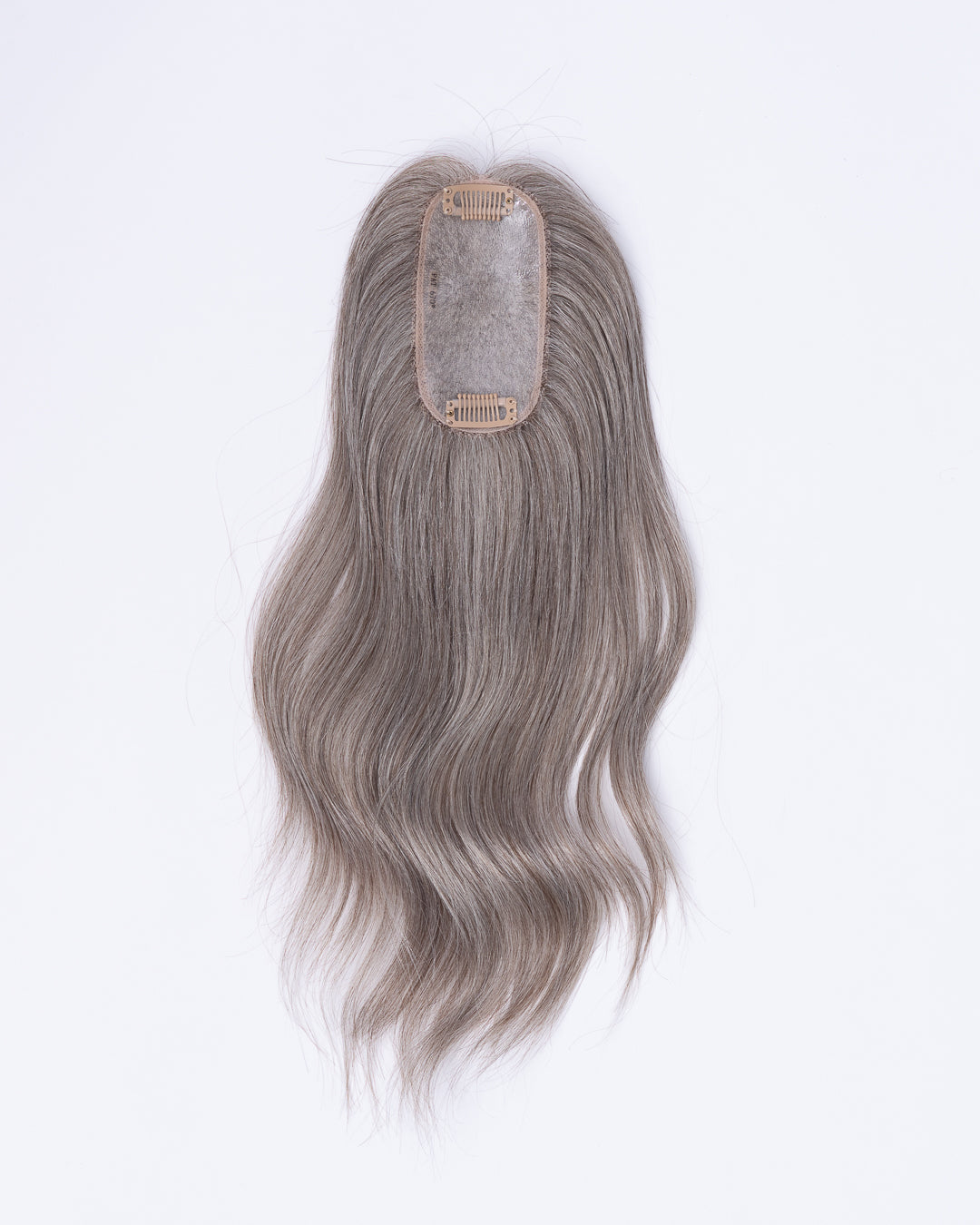 14" Micro Natural Grey European Hair Topper - #670