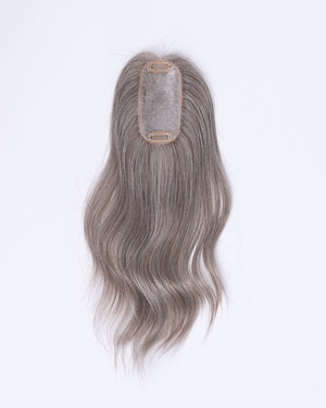 14" Micro Natural Grey European Hair Topper - #670