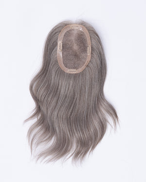 14" MINI Natural Grey European Hair Topper - #670