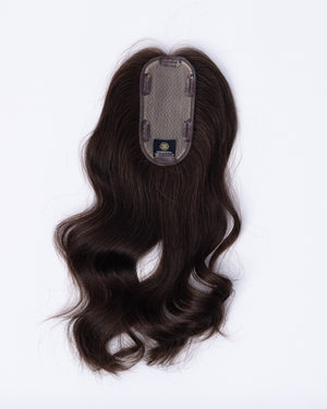 14" MINI European Human Hair Topper - #6 (Medium Brown)