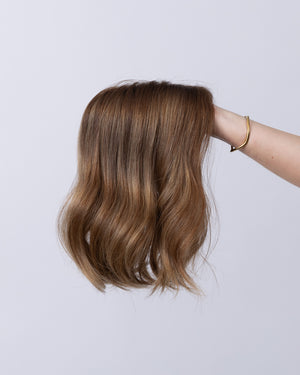 14" MINI European Human Hair Topper - #8/10 Balayage