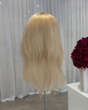 14" MICRO Luxury European Human Hair Topper - #24 Light Golden Blonde