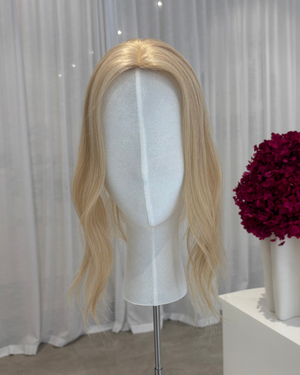 14" MICRO Luxury European Human Hair Topper - #24 Light Golden Blonde