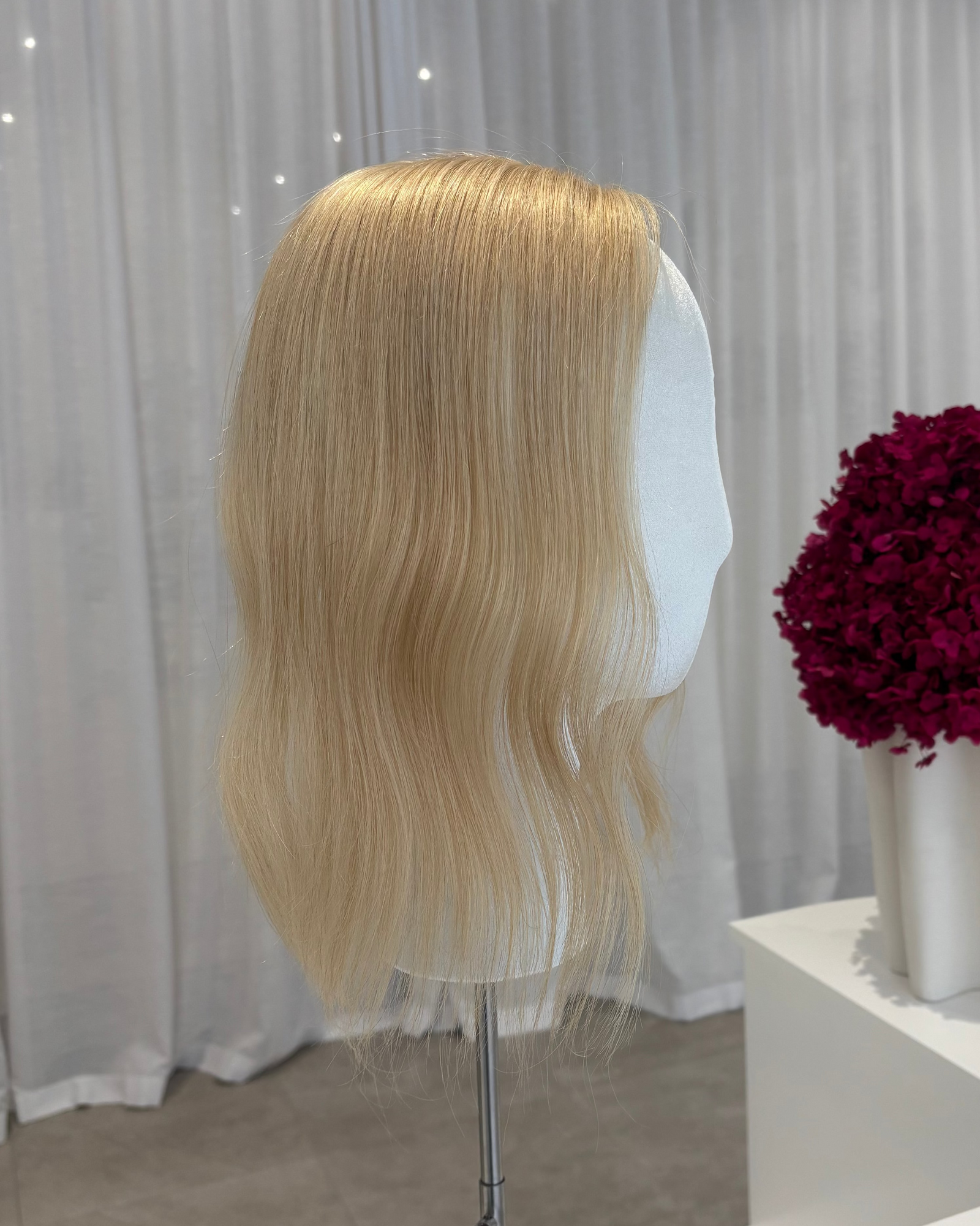14" MICRO Luxury European Human Hair Topper - #24 Light Golden Blonde