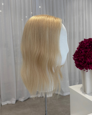 14" MICRO Luxury European Human Hair Topper - #24 Light Golden Blonde