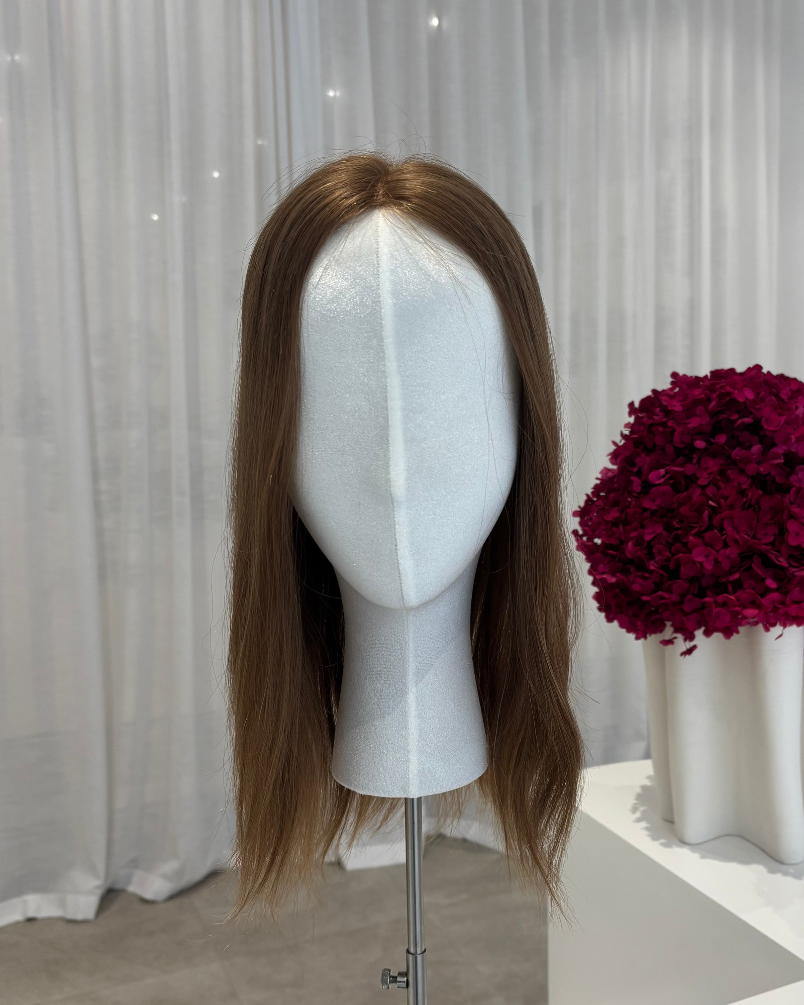 16" MIDI Luxury European Human Hair Topper - #12 Light Golden Brown