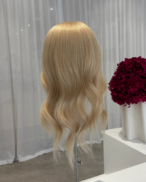 16" MIDI Luxury European Human Hair Topper - #24 Light Golden Blonde