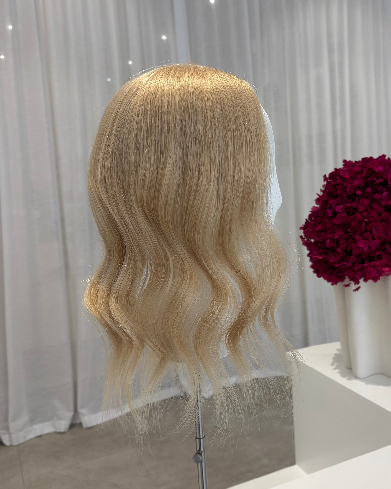 16" MIDI Luxury European Human Hair Topper - #24 Light Golden Blonde