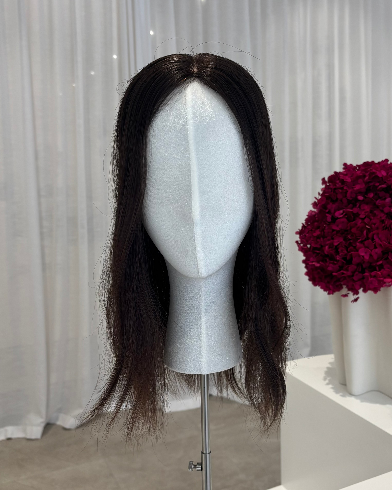 16" MIDI Luxury European Human Hair Topper - #4 Dark Brown