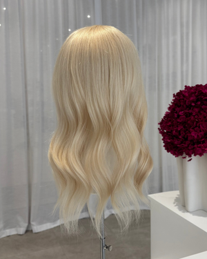 16" MIDI Luxury European Human Hair Topper - #613 Platinum Blonde
