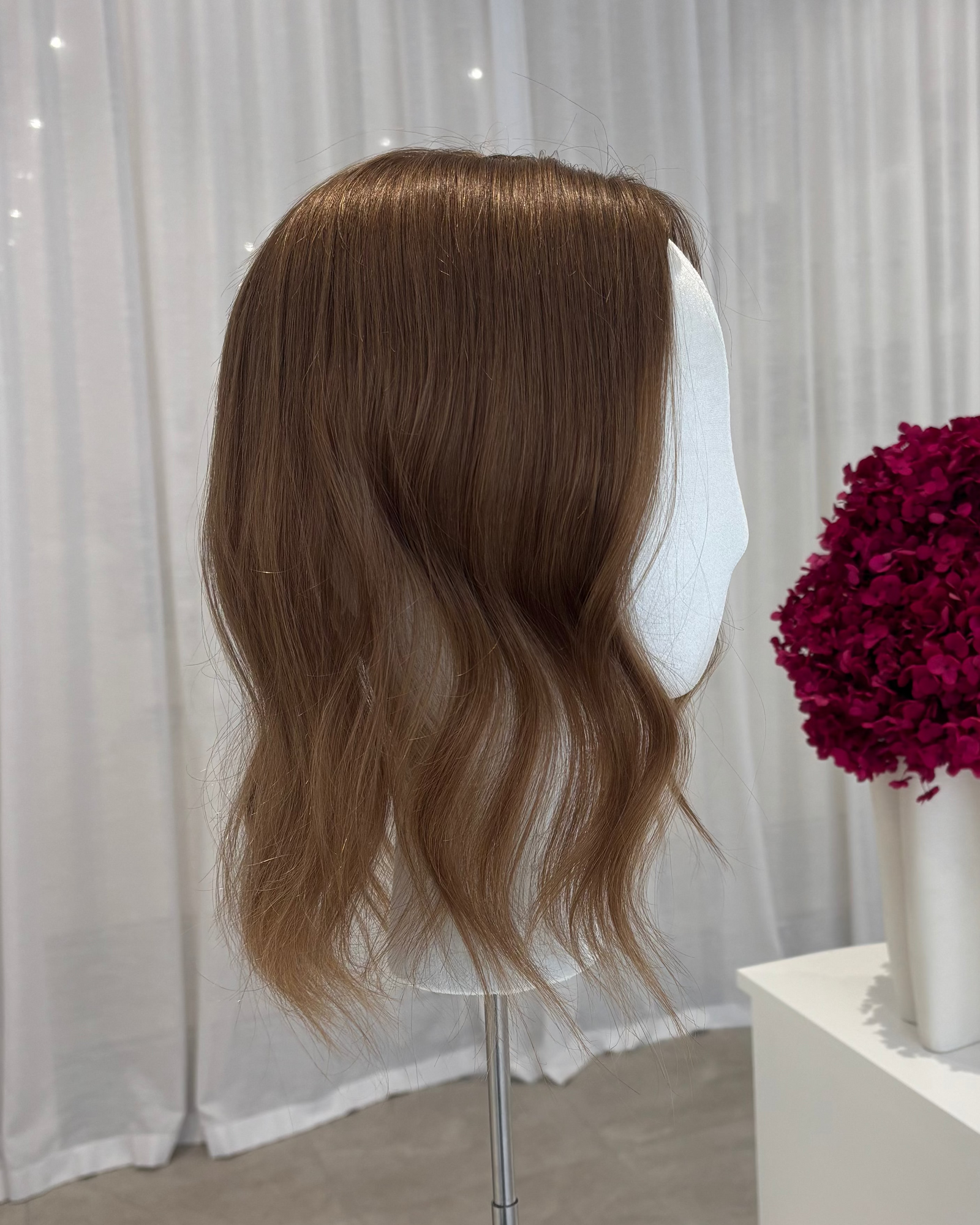 14" MINI Luxury European Human Hair Topper - #12 Light Golden Brown