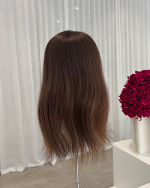 14" MINI Luxury European Human Hair Topper - #6 Medium Brown
