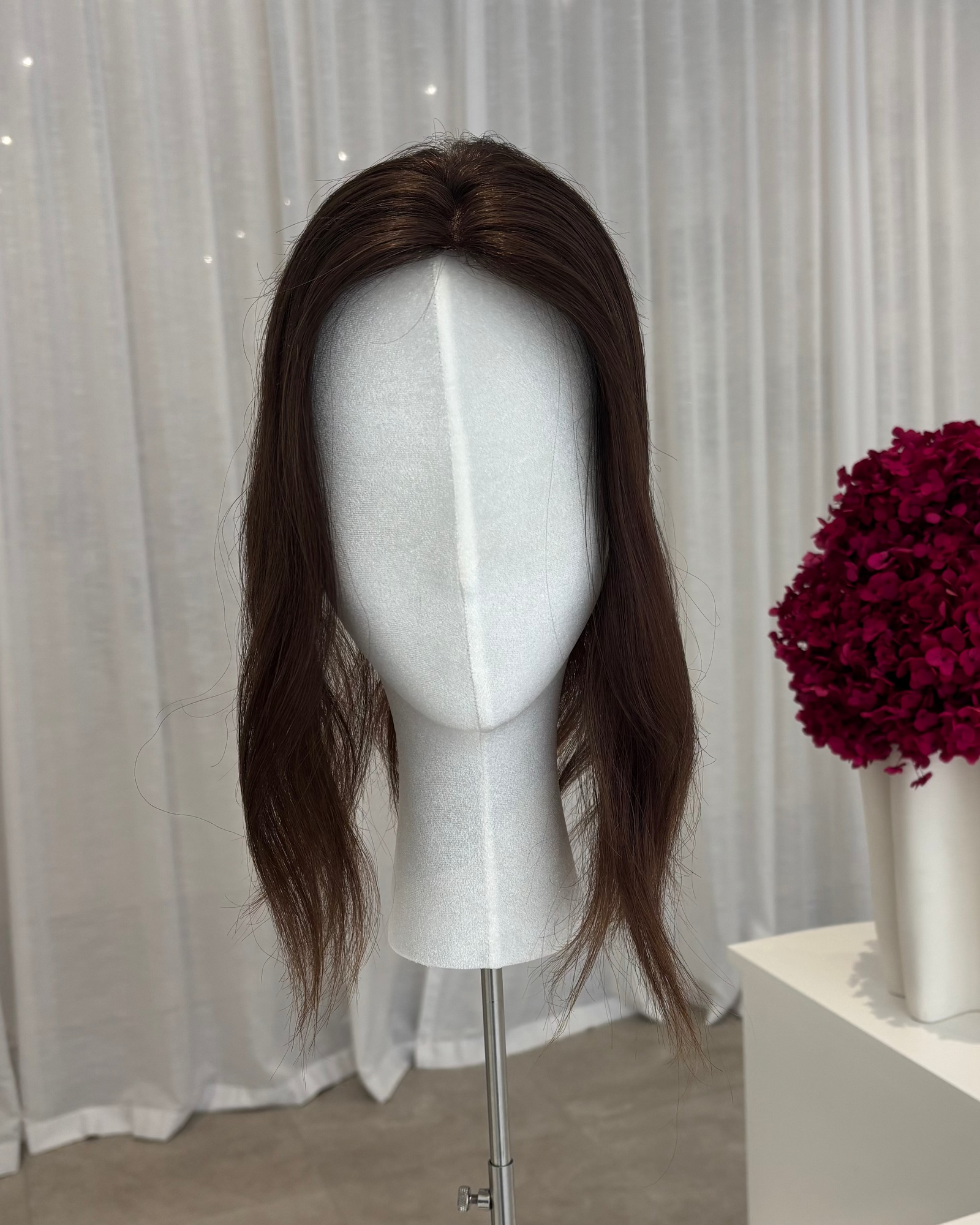 14" MINI Luxury European Human Hair Topper - #6 Medium Brown