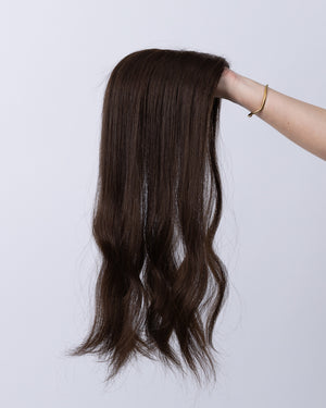 20" MINI Remy Human Hair Topper - #4 (Dark Brown)
