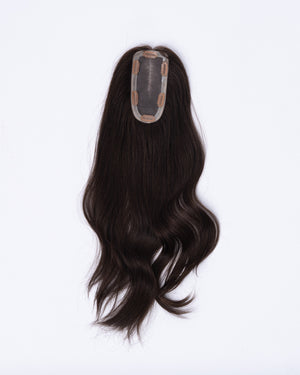 20" MINI Remy Human Hair Topper - #4 (Dark Brown)