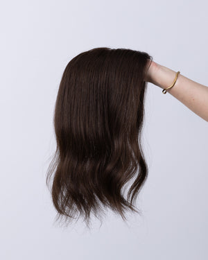 16" MINI Remy Human Hair Topper - #4 (Dark Brown)