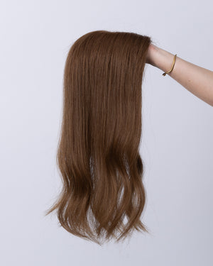 20" MINI Remy Human Hair Topper - #8 (Light Brown)