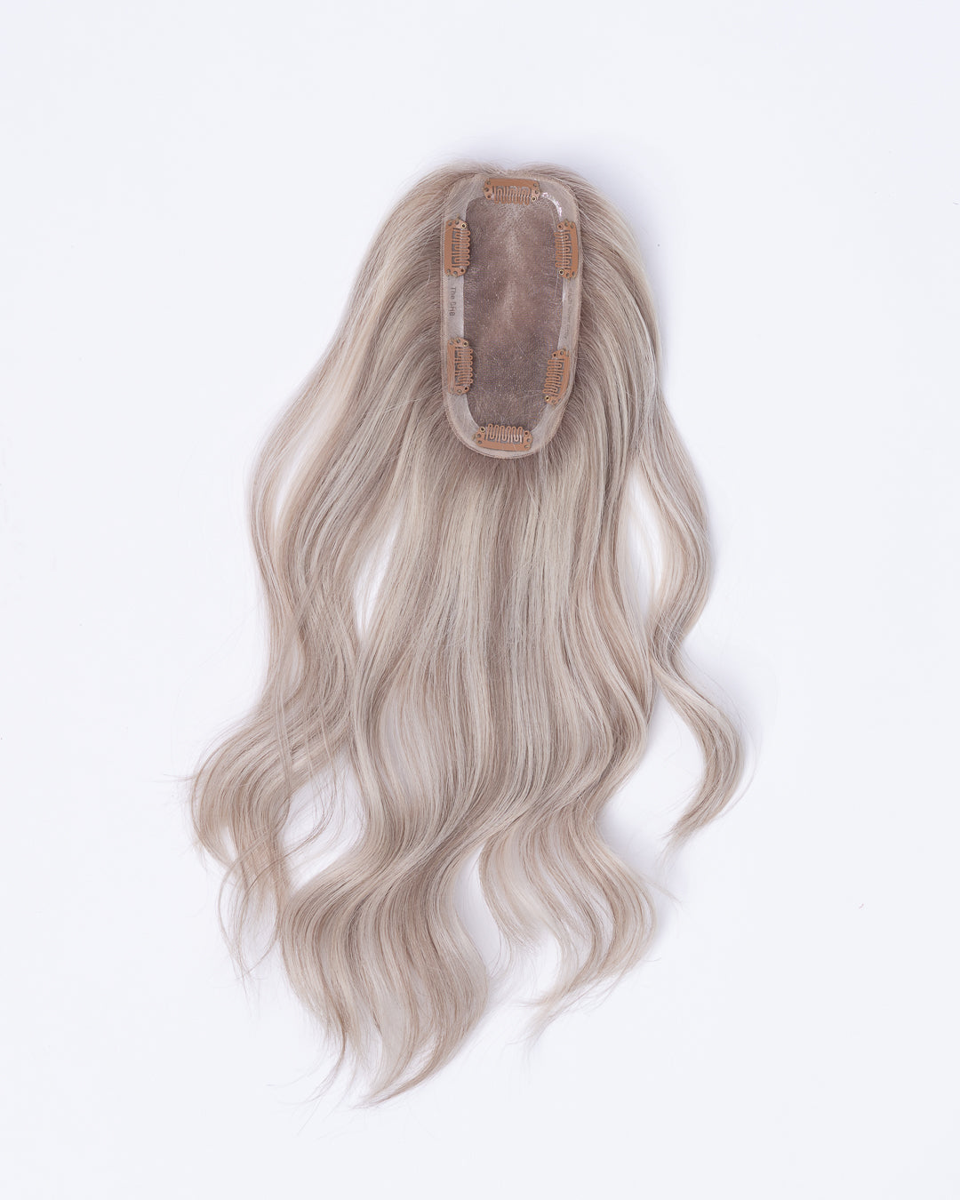 16" MINI Remy Human Hair Topper - Ash Silver Grey