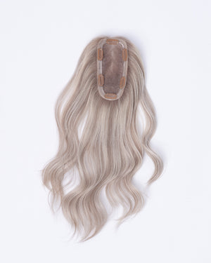 16" MINI Remy Human Hair Topper - Ash Silver Grey