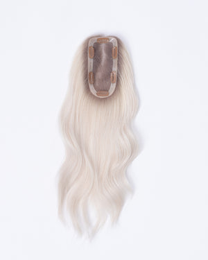 16" MINI Remy Human Hair Topper - Silver Grey