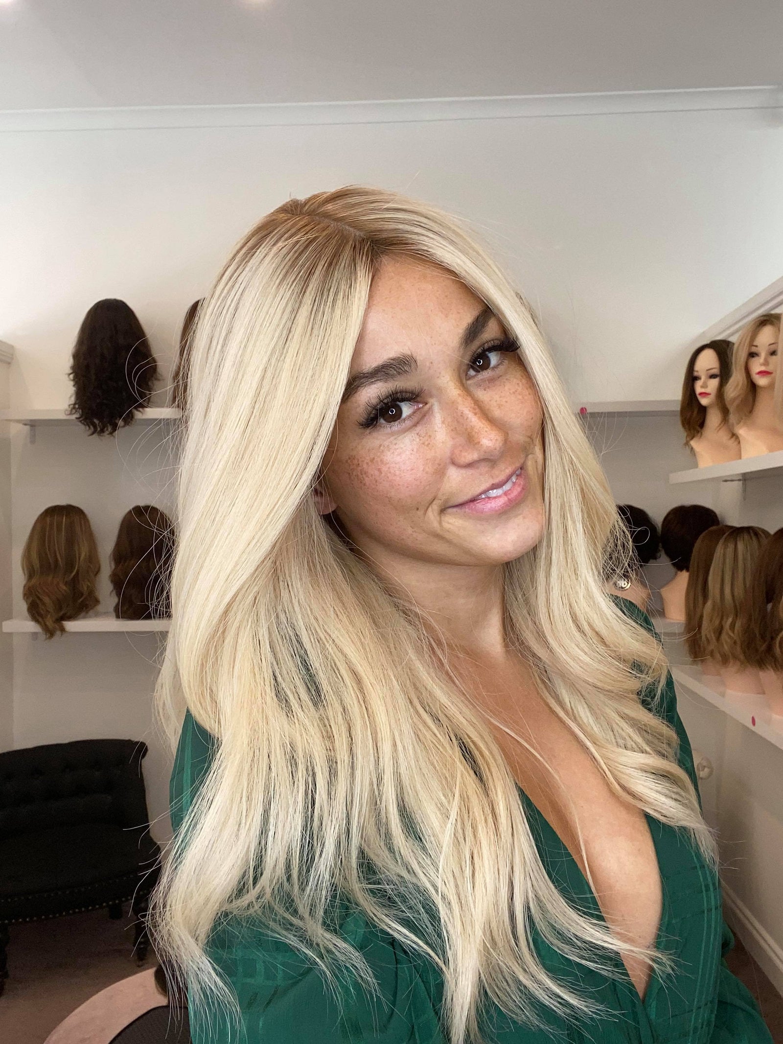 22" Premium Remy Human Hair Wig - Light Density - Platinum Blonde