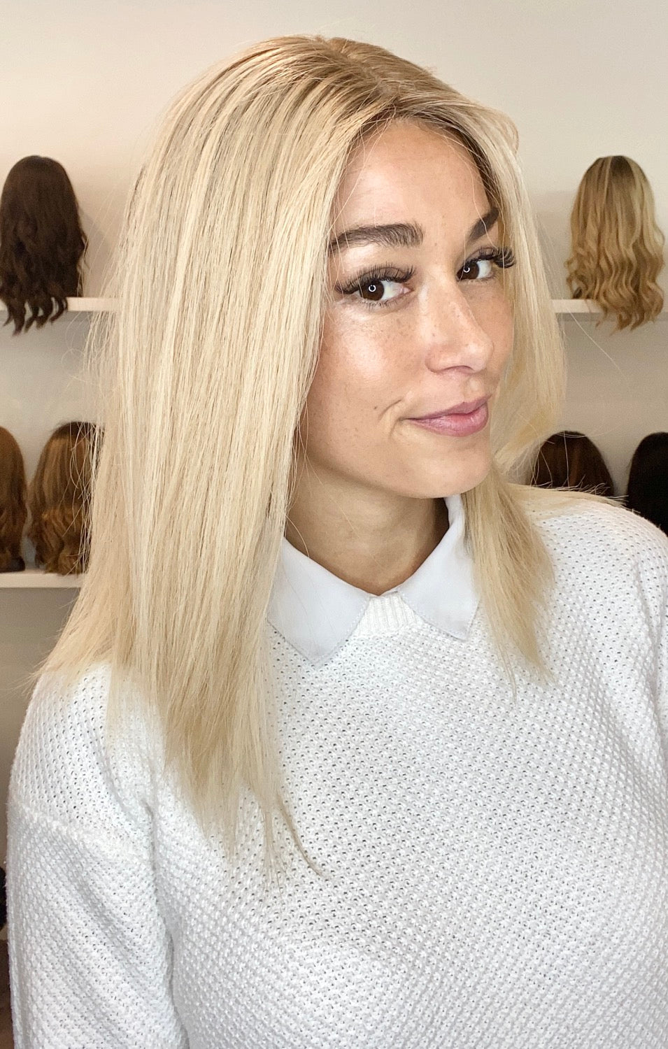 16"  Premium Remy Wig- Ultra Light Density - Platinum Blonde