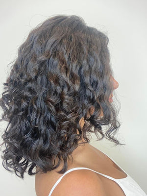 14" Luxury European Wig - Light Density - Naturally Wavy -  Natural Black